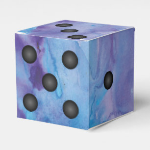 Caja Para Regalos Blue and Purple Elegant Watercolor Dice Wedding