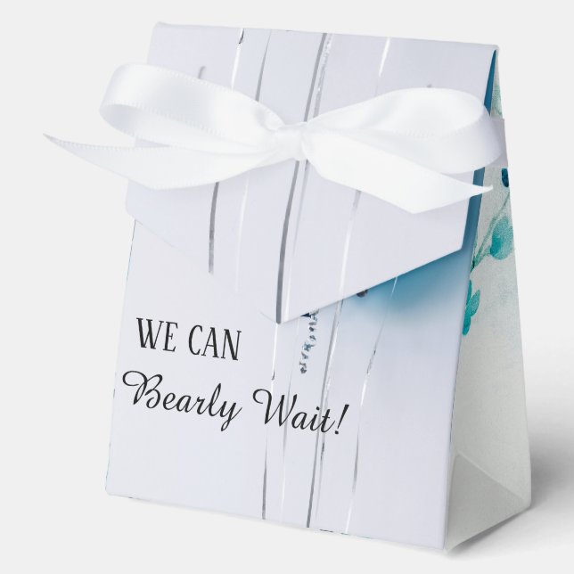 Caja Para Regalos Blue and White Tent Baby Shower Favor Box. (Anverso)