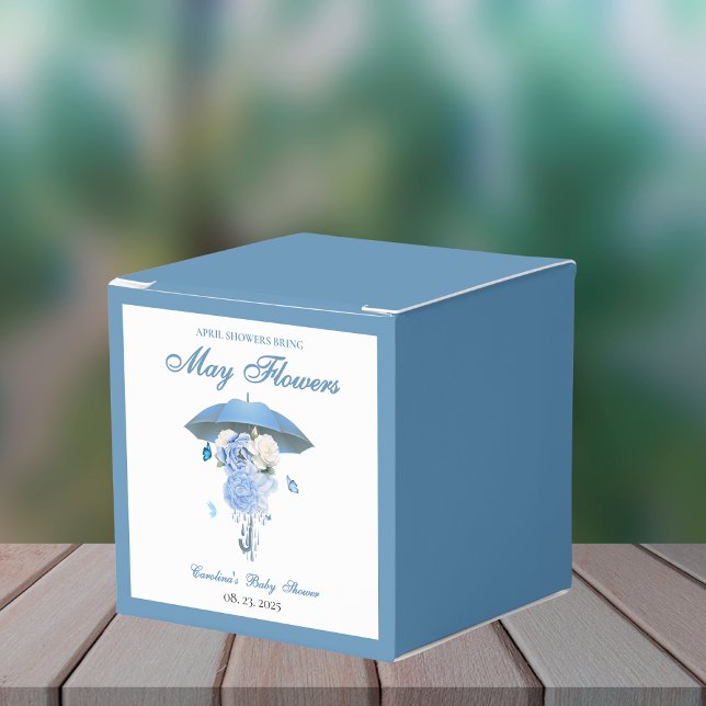 Caja Para Regalos Blue April Showers Bring May Flower Baby Shower (Subido por el creador)