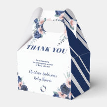 Blue Baby-Q Rosa Floral Pastel BBQ Baby Shower