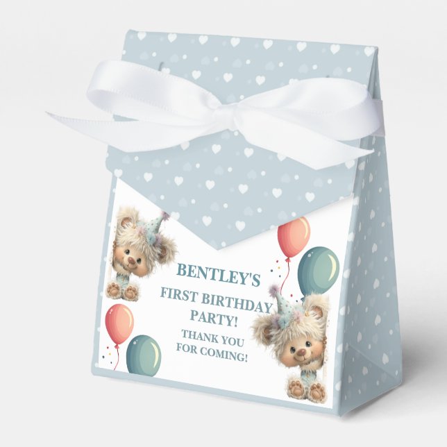 Caja Para Regalos Blue Balloon Hedgehogs Celebration (Front Side)