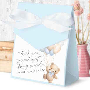 Caja Para Regalos Blue Bearly Wait Modern Script Boy Shower