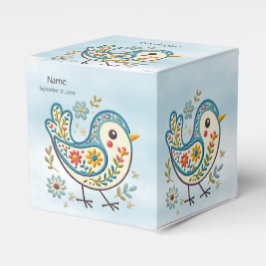 Caja Para Regalos Blue Bird Floral Favor Box