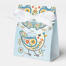 Caja Para Regalos Blue Bird Floral Favor Box