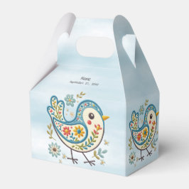 Caja Para Regalos Blue Bird Floral Favor Box
