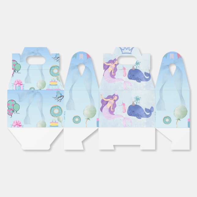 Caja Para Regalos Blue  Birthday Invitation (Desplegado)