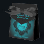 Caja Para Regalos Blue Black Vintage marco 80th Birthday Favor Box<br><div class="desc">Elegante y elegante marco moderno de color azul gradiente. Diseño en caja de favores de tienda con textos al personalizar para la fiesta de cumpleaños número 80. Invitación de cumpleaños,  libro de invitados,  bolso de regalo y más... </div>