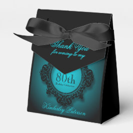 Caja Para Regalos Blue Black Vintage marco 80th Birthday Favor Box