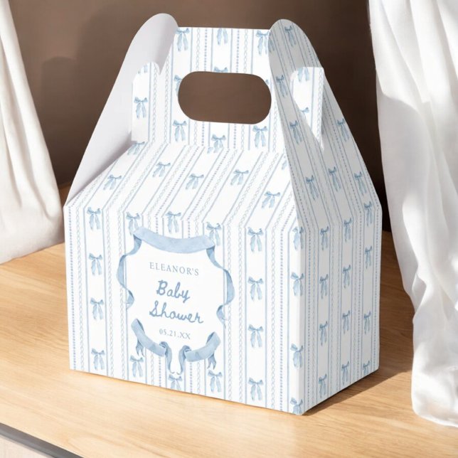 Caja Para Regalos Blue Bow Boy Baby Shower Gracias (Subido por el creador)