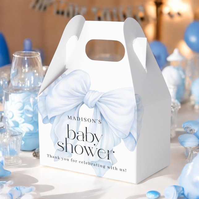 Caja Para Regalos Blue Bow Boy Baby Shower Gracias (Subido por el creador)