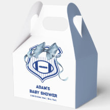 Blue Bow Crest Rookie Football Sport Baby Shower