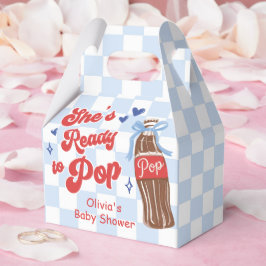 Caja Para Regalos Blue Bow She's Ready to Pop Baby Shower