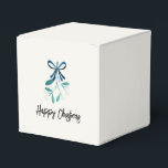Caja Para Regalos Blue Bow y Mistletoe<br><div class="desc">Dulce Mistletoe y hermosa cinta azul. Un estilo moderno y perfecto para pequeños regalos y gracias. Un estilo encantador y sencillo para embellecer tu regalo de este año.</div>