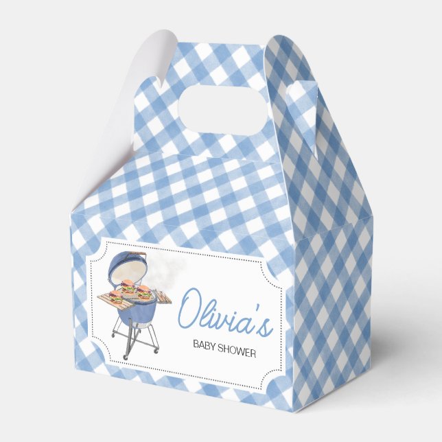 Caja Para Regalos Blue Burger BBQ Baby Shower (Front Side)