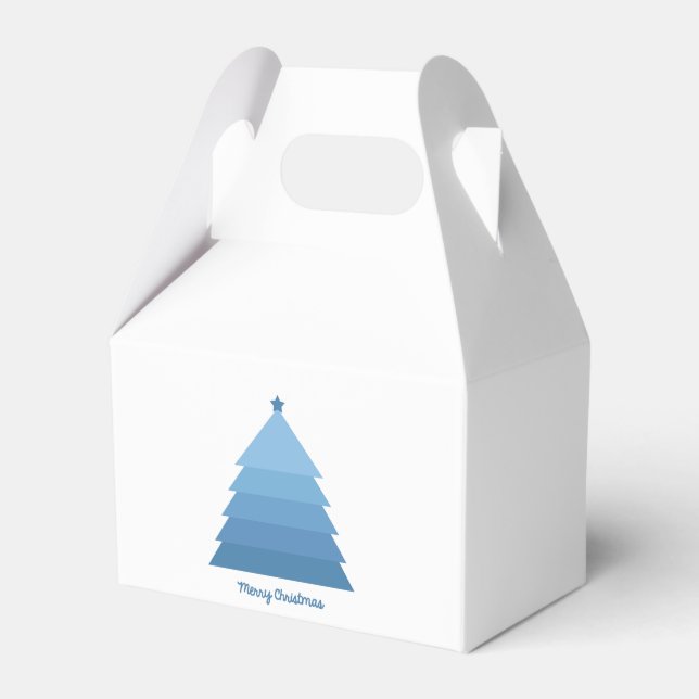 Caja Para Regalos Blue Christmas Tree Favorito Box (Front Side)