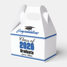 Caja Para Regalos Blue Class of 2026 Custom Graduation Party
