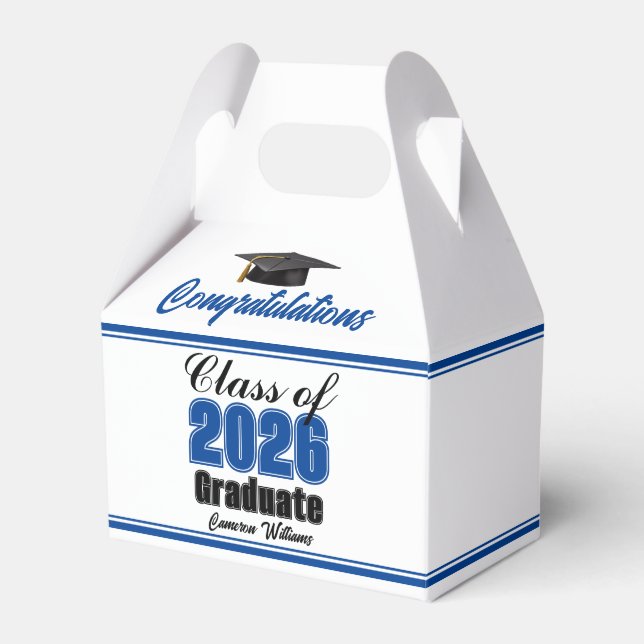 Caja Para Regalos Blue Class of 2026 Custom Graduation Party (Front Side)