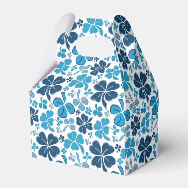 Caja Para Regalos Blue Clover Shamrock Pattern St. (Front Side)