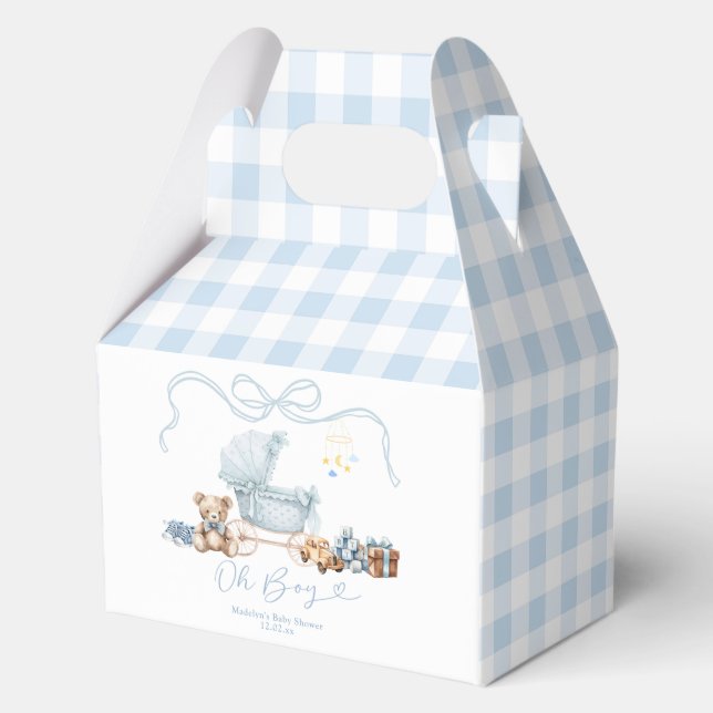 Caja Para Regalos Blue Coquette Baby Carriage Boy Baby Shower (Reverso )