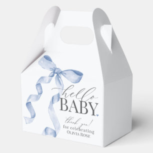 Caja Para Regalos Blue Coquette Bow Chica Baby Shower Gift
