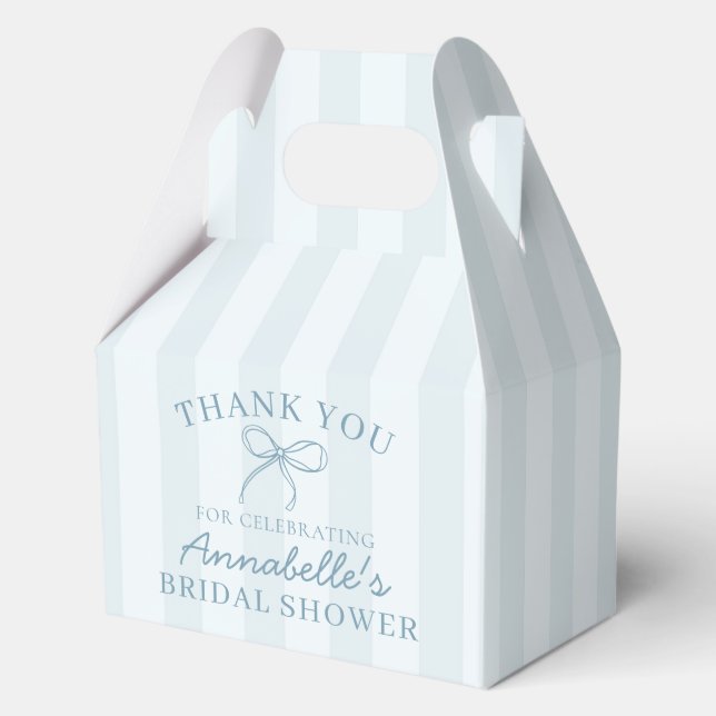 Caja Para Regalos Blue Coquette Bow Pastel Bridal Shower Dessert (Anverso)