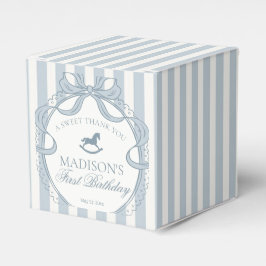 Caja Para Regalos Blue Coquette Bow Rocking Horse Birthday Party