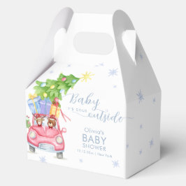 Caja Para Regalos Blue Cute Cold Outside Reindeer Bear Baby Shower