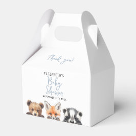 Caja Para Regalos Blue Cute Watercolor Woodland Animals Baby Shower