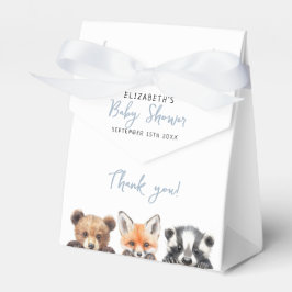 Caja Para Regalos Blue Cute Watercolor Woodland Animals Baby Shower