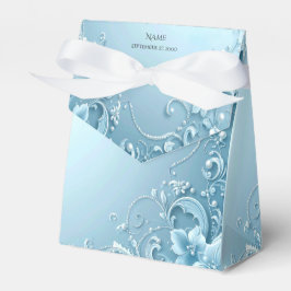 Caja Para Regalos Blue Decorative Floral Favor Box
