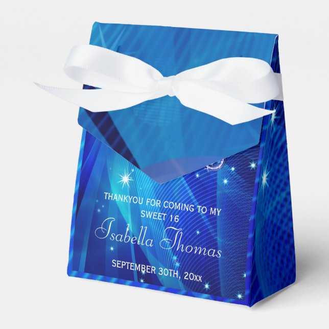 Caja Para Regalos Blue Disco Ball and Sparkle Heels Favbox (Front Side)