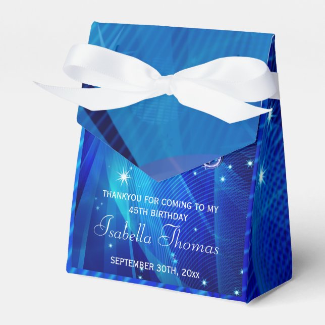 Caja Para Regalos Blue Disco Ball and Sparkle Heels Favbox (Front Side)