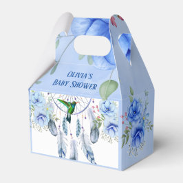 Caja Para Regalos Blue Dreamcatcher Hummingbird Boy Baby Shower