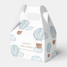 Blue Elegant Hot Air Balloon Cloud Boy Baby Shower