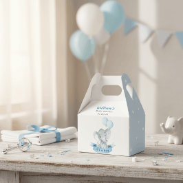 Caja Para Regalos Blue Elephant Boy Baby Shower Favor Box