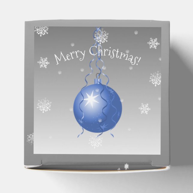 Caja Para Regalos Blue Fancy Christmas Ornament FavBox (Parte superior)