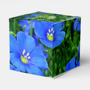 Caja Para Regalos Blue Flax Linum Flowers-SQUARE HEART FAVOR BOX