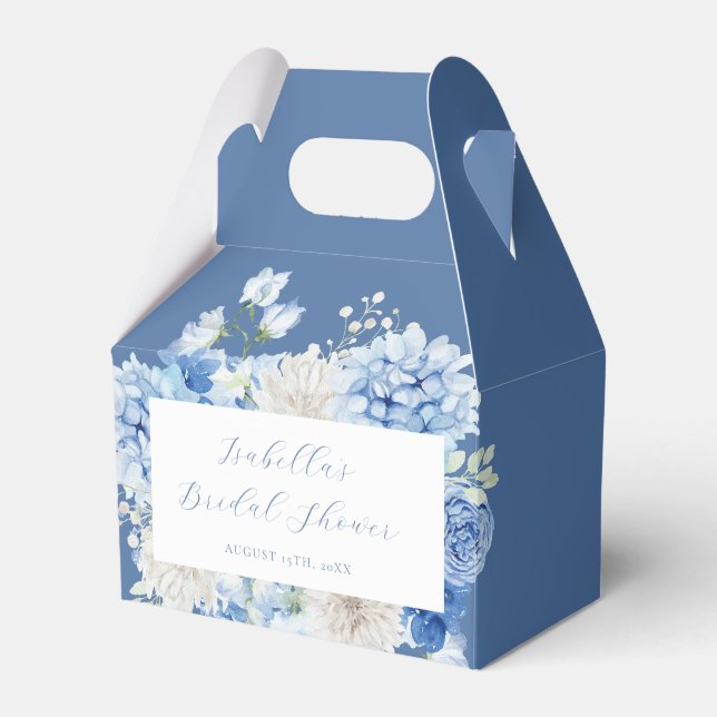Caja Para Regalos Blue Floral Bridal Shower (Front Side)