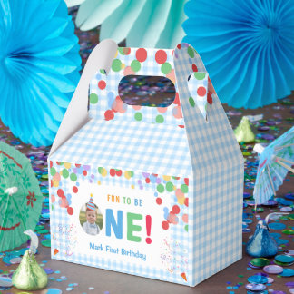 Caja Para Regalos Blue Fun to Be One Photo First Birthday