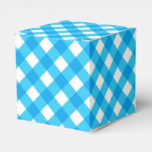 Caja Para Regalos Blue Gingham Pattern (Costado Anverso)