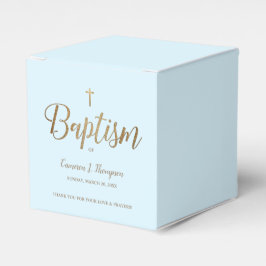 Caja Para Regalos Blue Gold Cross Baby Boy Baptism Gracias