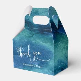 Caja Para Regalos Blue Green Aqua Watercolor Boda Gracias