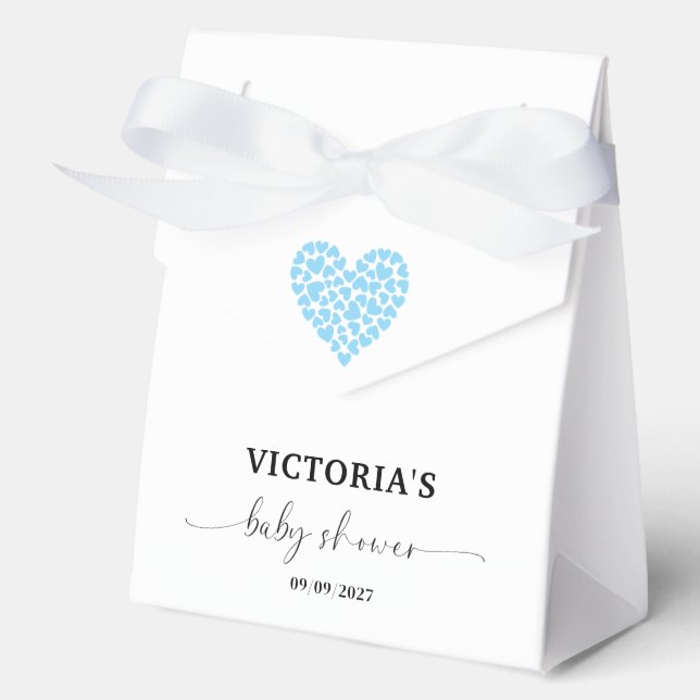 Caja Para Regalos Blue Heart Baby Shower Party  (Anverso)