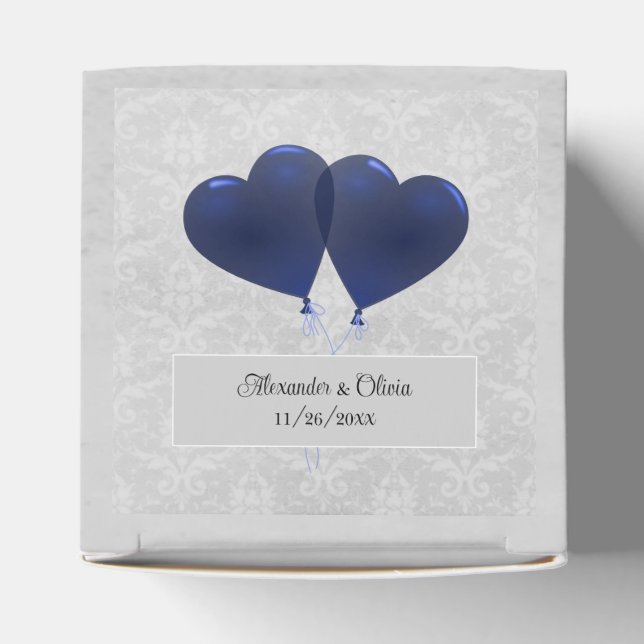 Caja Para Regalos Blue Heart Balloons Wedding Favor Box (Parte superior)