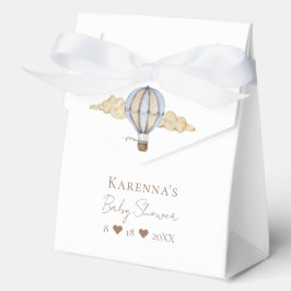 Caja Para Regalos Blue Hot Air Balloon White Baby Shower