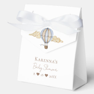 Caja Para Regalos Blue Hot Air Balloon White Baby Shower