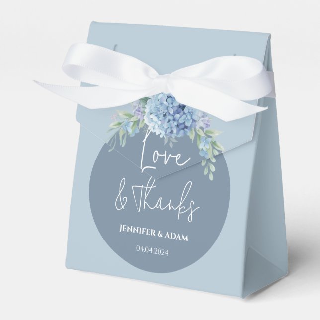 Caja Para Regalos Blue Hydrangea Boda Bridal Favor Gracias Bolsa (Front Side)