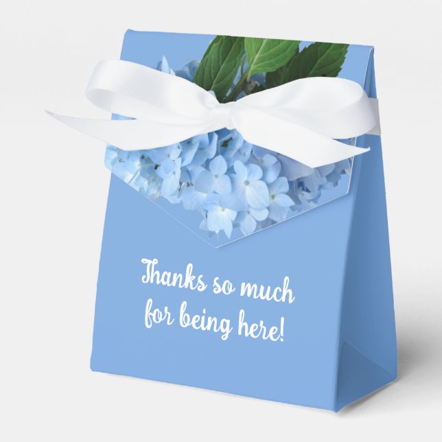 Caja Para Regalos Blue Hydrangea Floral Wedding Ducha Gracias (Front Side)