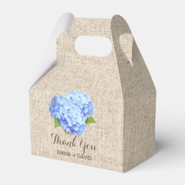 Caja Para Regalos Blue Hydrangea Flowers Rustic Burlap Gracias
