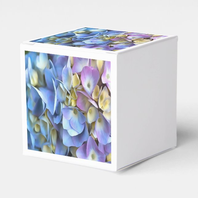 Caja Para Regalos Blue Hydrangea Shrub Bossom artístico (Costado Anverso)